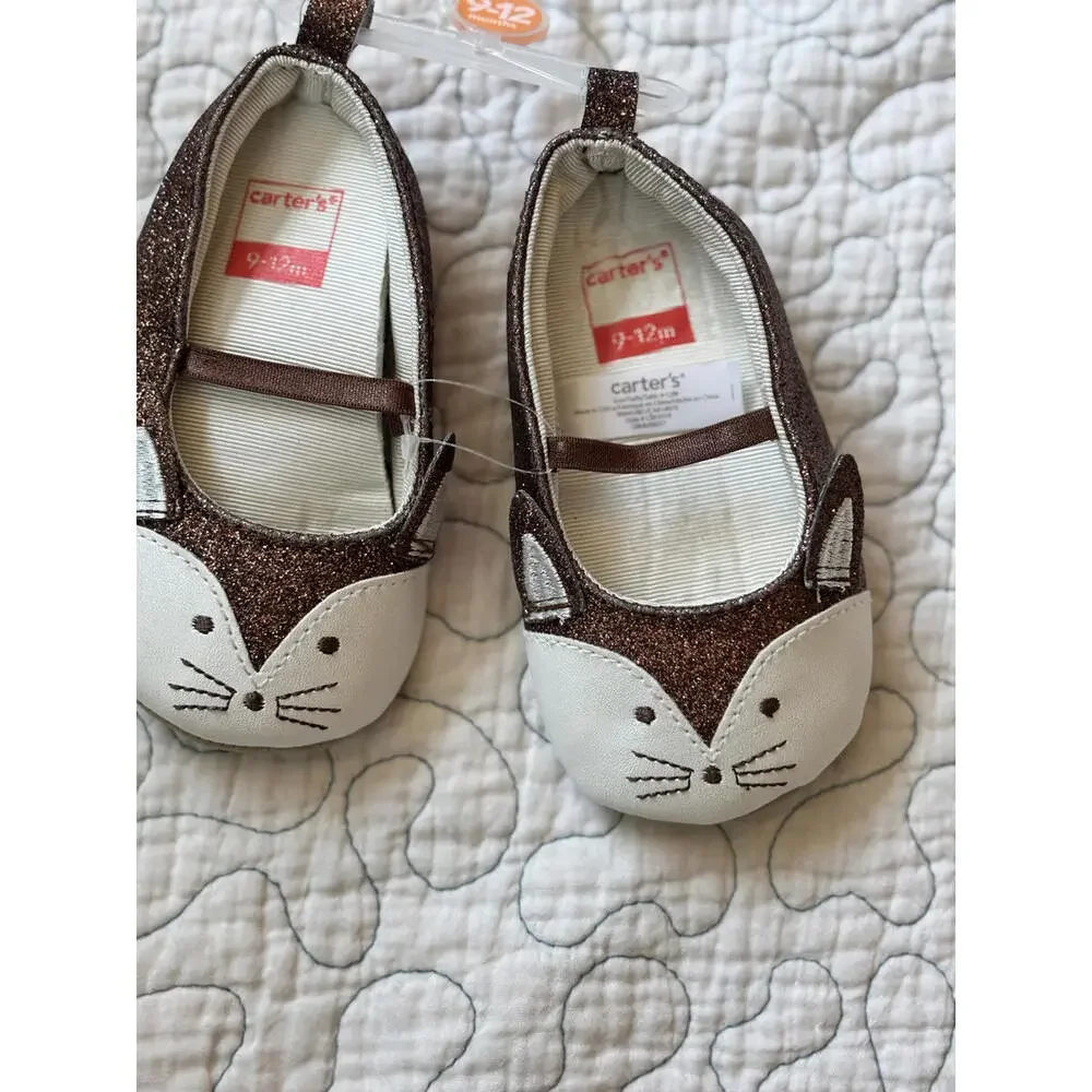 Carter's Baby Girl Fox Soft Sole‎ Shoes 9-12 Months
